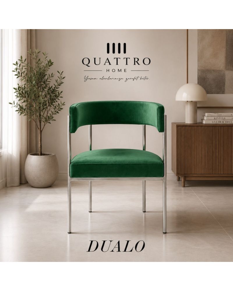Quattro Home Elano Modern Yemek Sandalyesi Ergonomik Konforlu Lüks Dokulu Sandalye