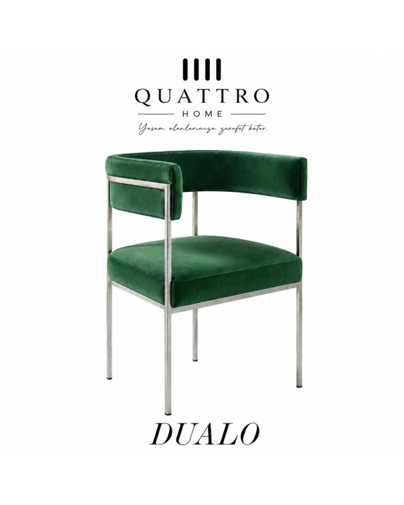 Quattro Home Elano Modern Yemek Sandalyesi Ergonomik Konforlu Lüks Dokulu Sandalye